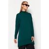 Темно-зеленый вязаный свитер с воротником-стойкой Tctaw24ak00007