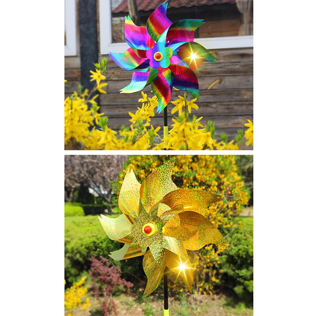 10 шт./лот Светоотражающая ветряная мельница Садовый отпугиватель птиц Отпугивает птиц светом и ветром Отпугиватель птиц для двора