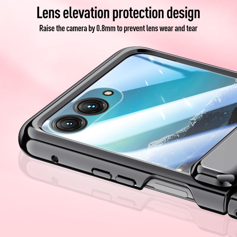 Для MOTO Razr 40 Ultra Покрытый шарнирный автоматический пружинный 360° Полная защита от падений с закаленным стеклом Передняя пленка Чехол для телефона
