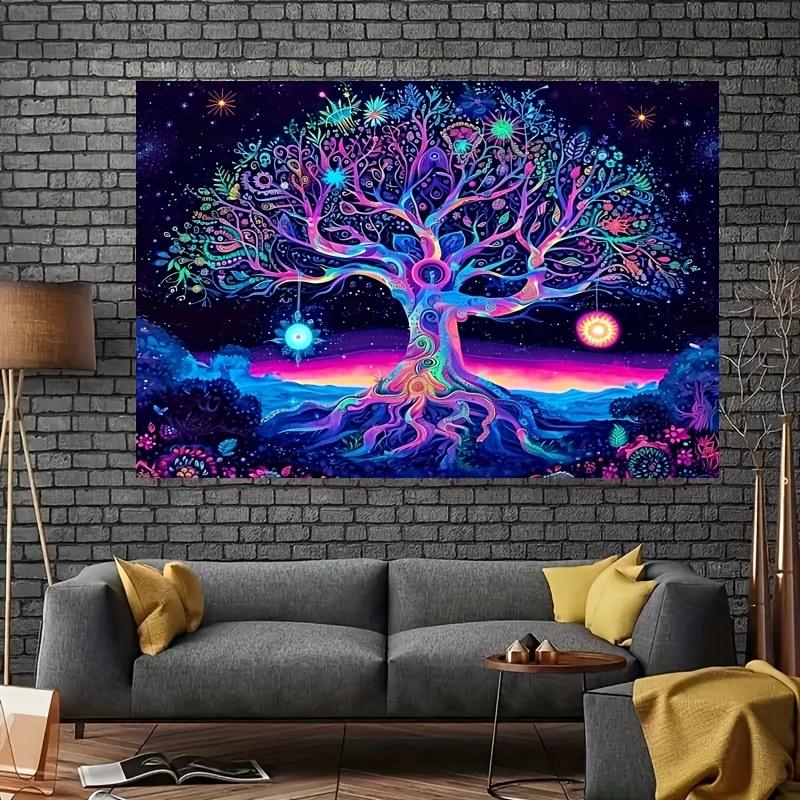 Psychedelic Neon Tree of Life Tapestry Bedroom Living Room Bohemian Home Decoration Party Wall Decoration