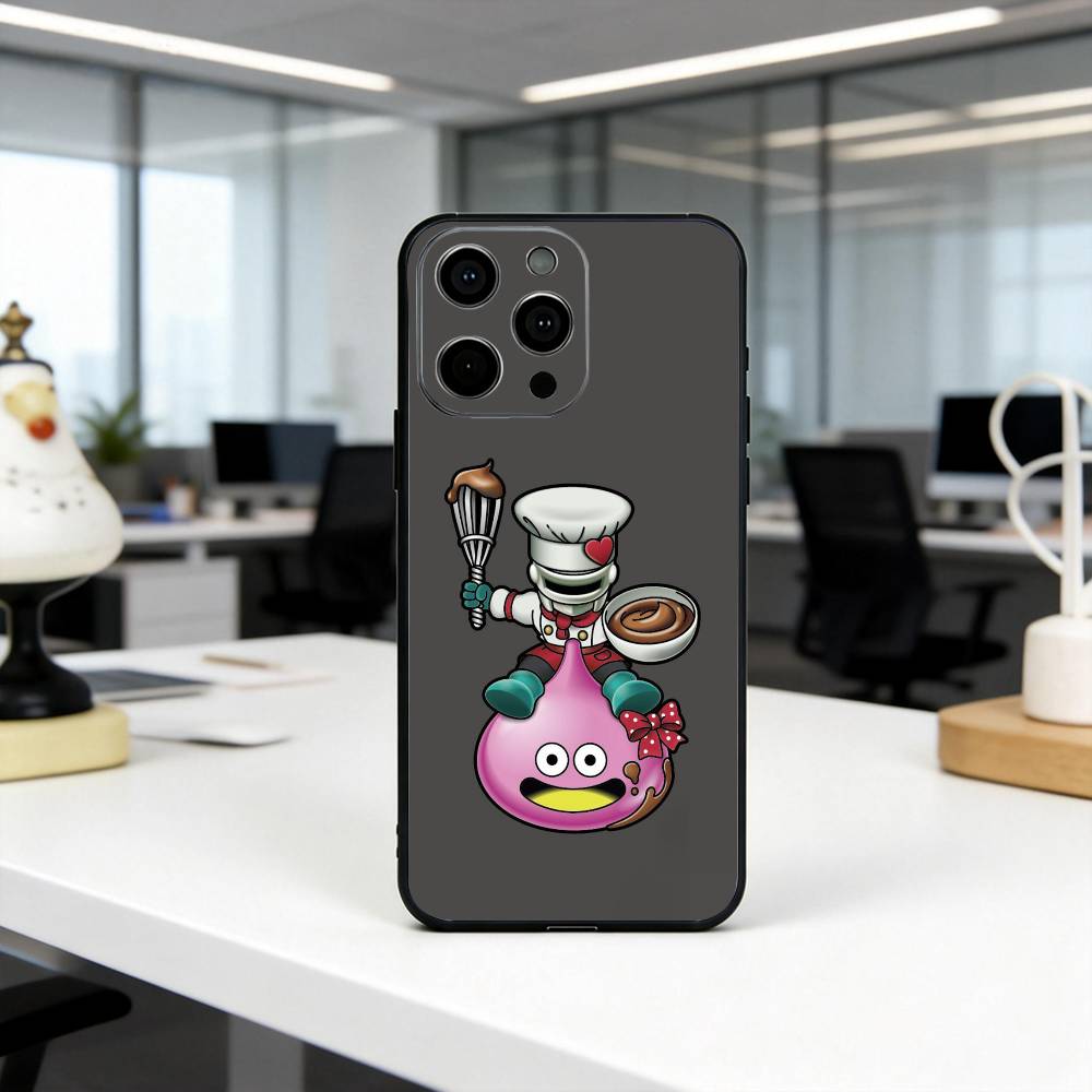 Чехол для телефона D-Dragon Q-quest S-slime-DQS для iPhone 17,16,15,14,13,12,11 Plus,Pro Max,XS, Мягкий Силиконовый Черный Чехол
