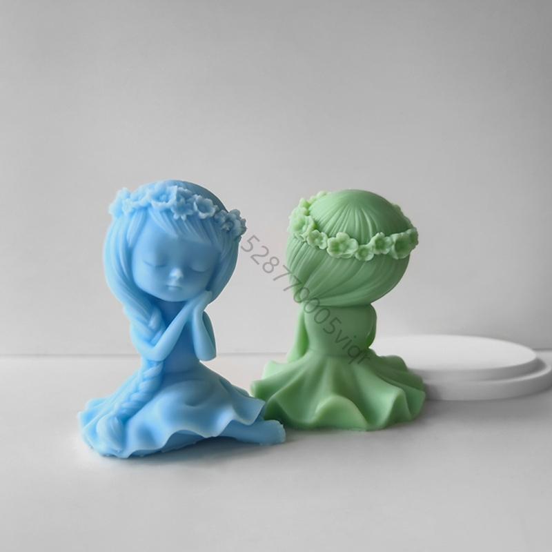 Cartoon Pretty Girl Decoration Silicone Mold Resin Epoxy Christmas Crafts DIY Ornament Jewelry Making Tool AXYD