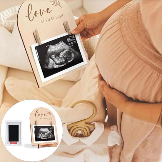 Ultrasound Photo Frame Desktop Decoration Wooden Baby Sonogram Picture Frame Ornament Pregnancy