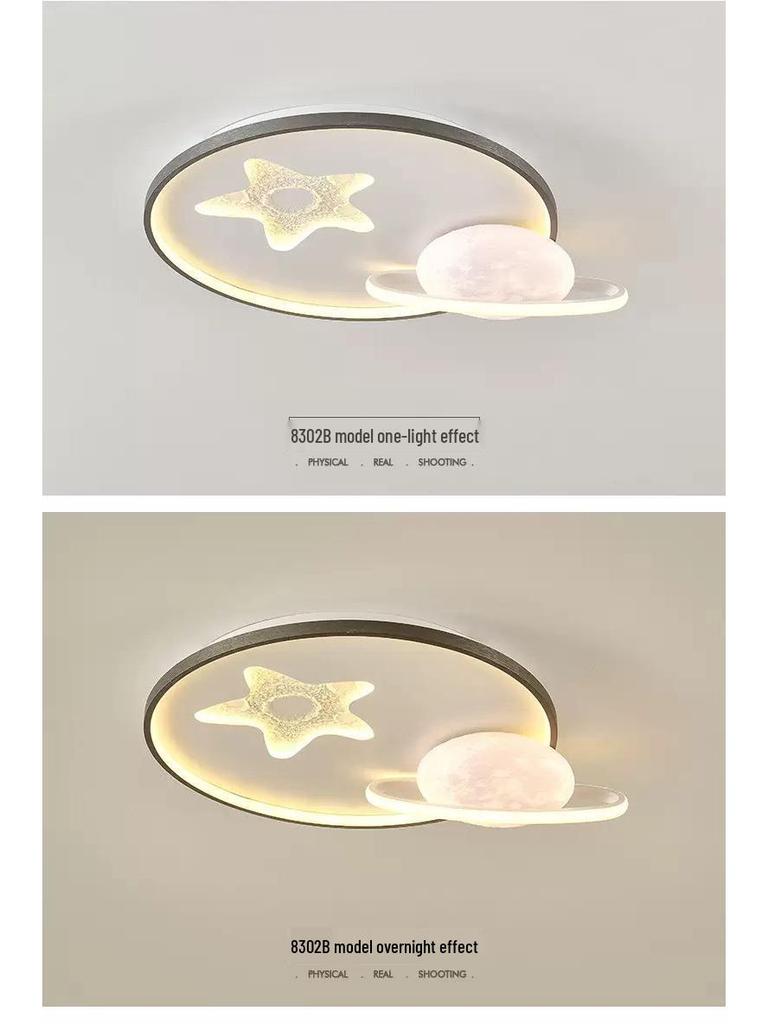Современный Минималистичный Скандинавский Потолочный Светильник - Полноспектральный Дизайн Луны и Звездного Неба для Главной и Детской Спален