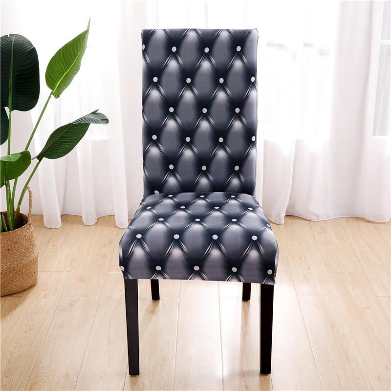 Geometric Elastic Dining Chair Cover Universal Slipcovers Chair Case Stretch Seat Cover For Wedding El Banquet Living Room