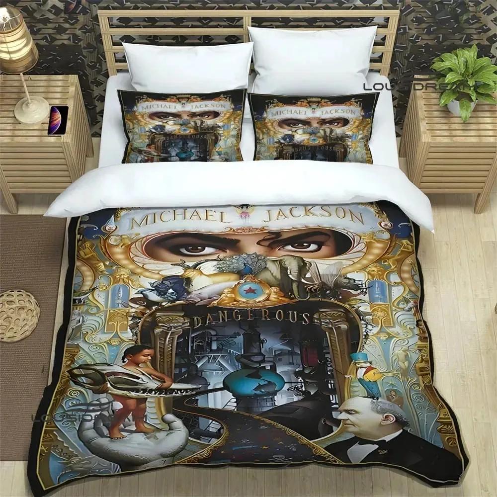 Комплект постельного белья с 3D-принтом Майкл Джексон Двуспальный Полуторный Кинг Пододеяльник Одеяло Наволочка Мальчики Девочки Взрослые Спальня