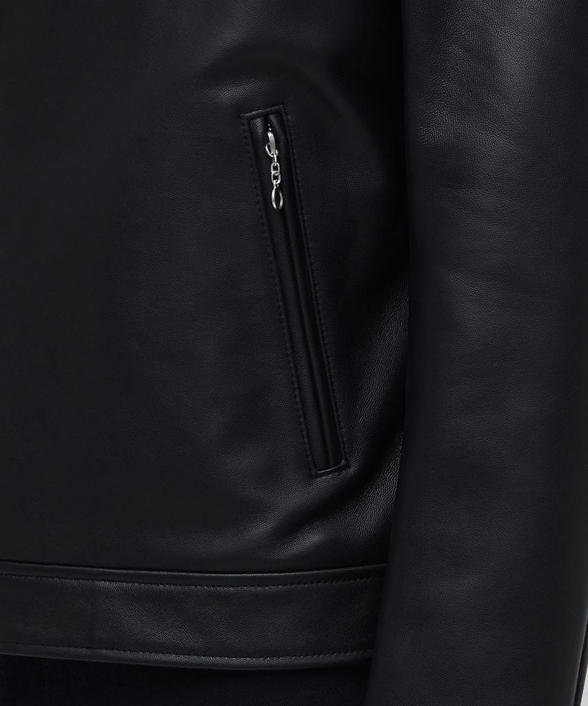 Musinsa Standard Lambskin Basic Rider Jacket [Black]