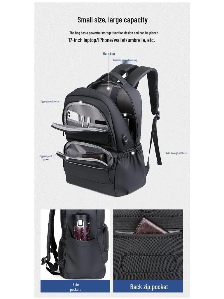 Мужской водонепроницаемый рюкзак большой вместимости для поездок на работу, путешествий и школы