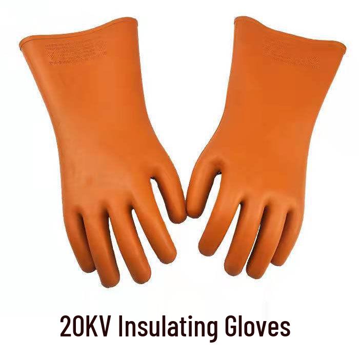 High-Voltage Insulating Gloves: 10KV-20KV Rubber, Anti-Shock, Anti-Static, Electrician Safety (12KV).