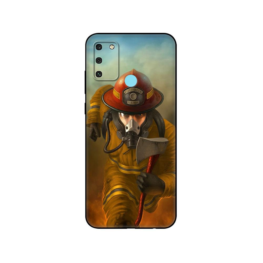 Черный чехол из ТПУ для Huawei Honor 8a Prime 8s Prime 9 Lite honor 9A 9C 9X Premium 9x Pro 9S чехол Firefighter Heroes Fireman