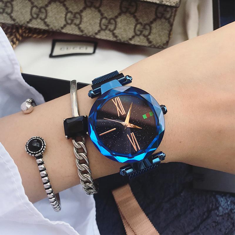 Женские новые модные водонепроницаемые атмосферные простые женские часы Starry Sky Magnet для женщин