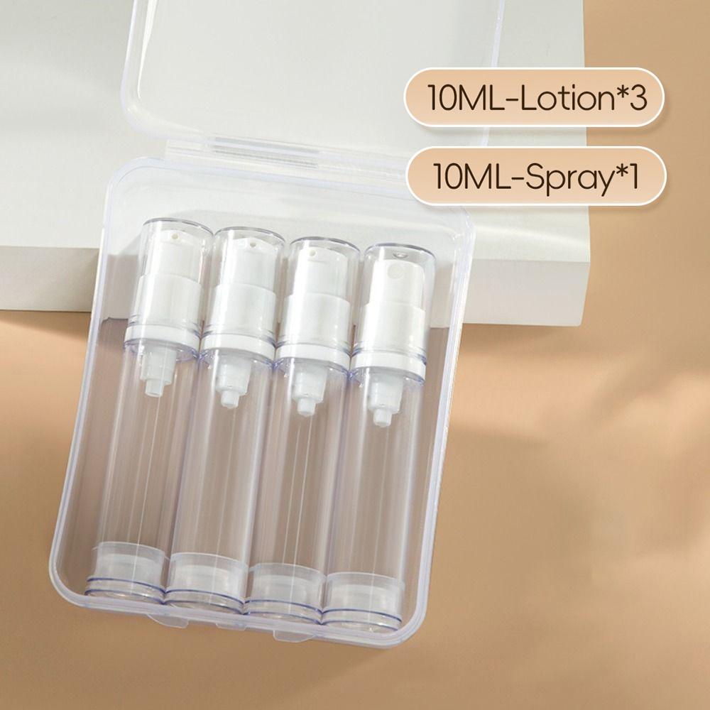 3/4Pcs 5-15ML Lotion Sprayer Bottle Empty Cosmetic Container Durable Travel Refillable Bottle