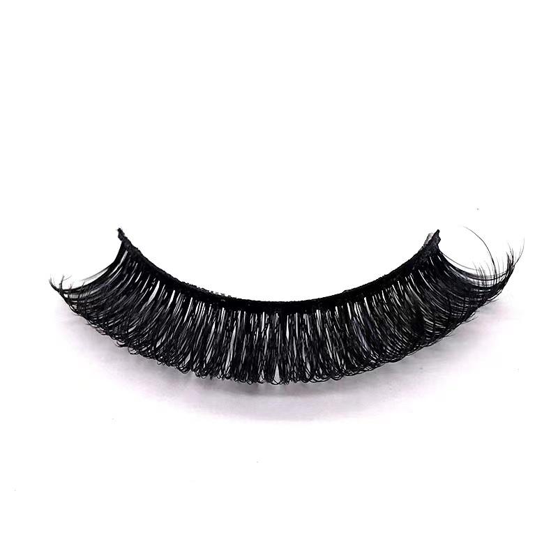 Qingdao Natural Long 3d D Curl Wink Winged Eyelash Extensions Faux Mink 14mm C D Curl Strip Eyelashes Russian Strip