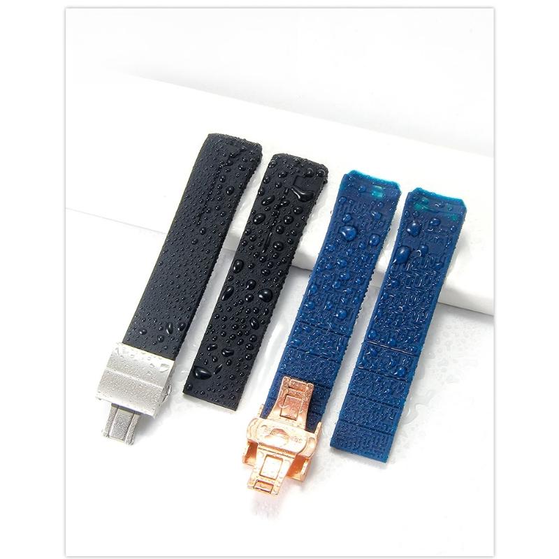 Нескользящий Высокоэластичный для Tissot T-Touch 21 20 мм Черно-Оранжевый T047 T013 T33 Специальный Интерфейс Антивозрастной Силиконовый Ремешок для Часов