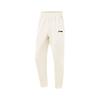 Li Ning Solid Color Soft Comfortable Warm Elastic Waist Straight Leg Knitted Sports Pants Unisex Bottoms Off-White YKLU158-1