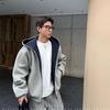 Мужской плотный кардиган-куртка с капюшоном на молнии - Теплый, свободного кроя для осени/зимы 2025