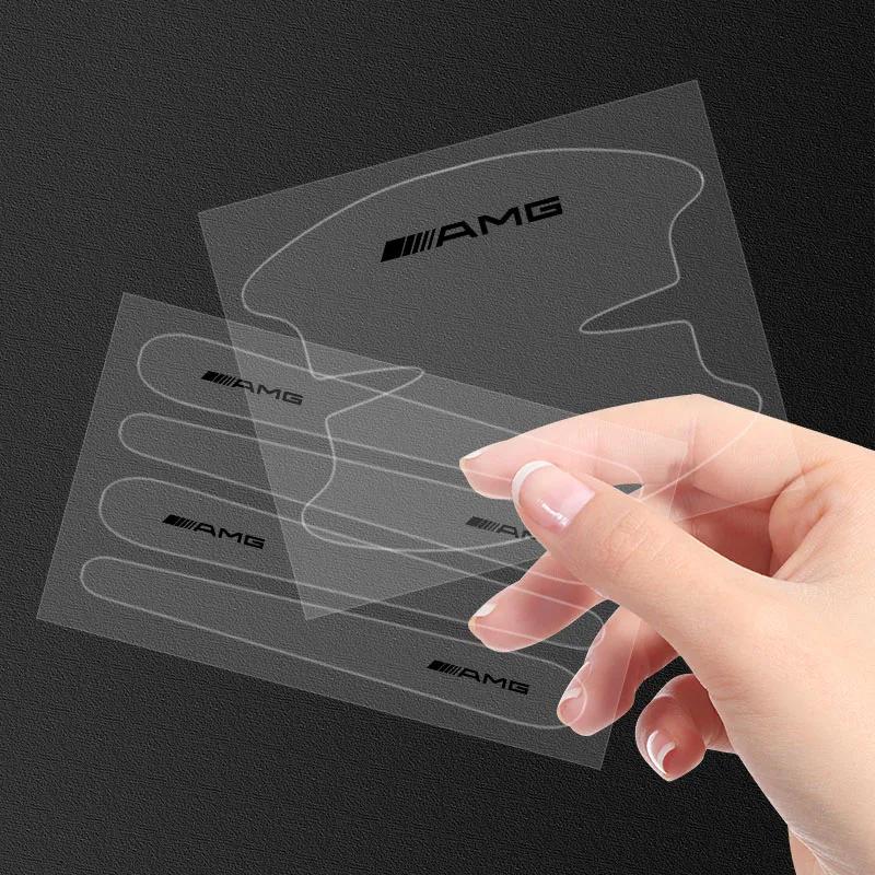 AABDR1 8Pcs Car Door Bowl Handle Protector Stickers Transparent Anti-scratch Caps For Mercedes Benz AMG W204 W213 W205 W211 W212 W176