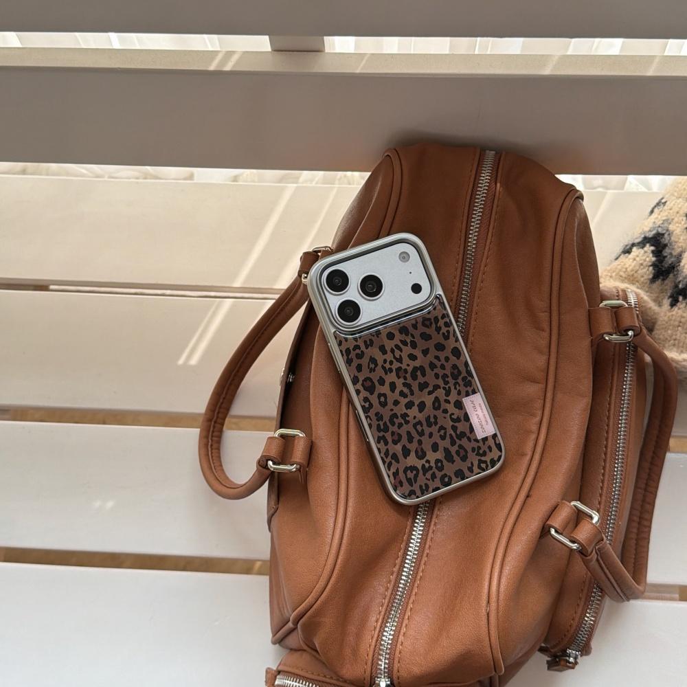 Коричневая с леопардовым принтом этикетка Maillard подходит для чехла на телефон iPhone15promax Apple 16pro Epoxy 13 противоударный 1412 полноразмерный 17promax женский 17pro