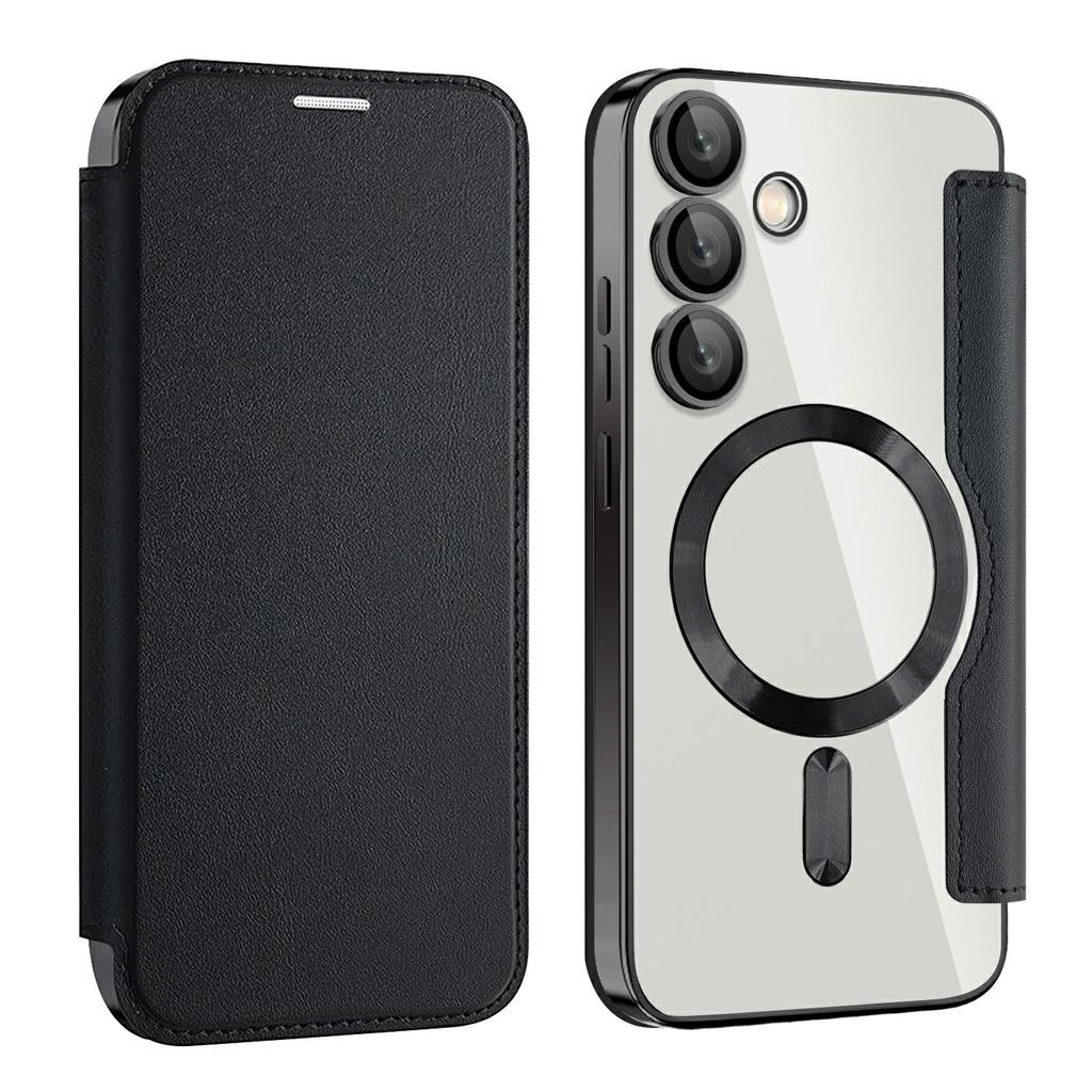 Чехол для Samsung Galaxy S24 FE, совместимый с MagSafe, держатель для карт с RFID-защитой, кожаная накладка на телефон