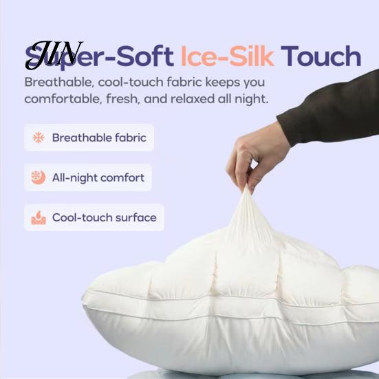 Comfortable Head Cushion Puff Cooling Pillow, Soft Breathable Quilted Sleeping Machine Yet Supportive Pillow Washable, Fluffy Cloud-like for Side And