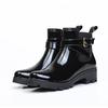 Women's Fashion Rainboots Waterproof Shoes Woman Mud Water Shoes Rubber Lace Up PVC Ankle Boots Sewing Rain Boots Plus Size