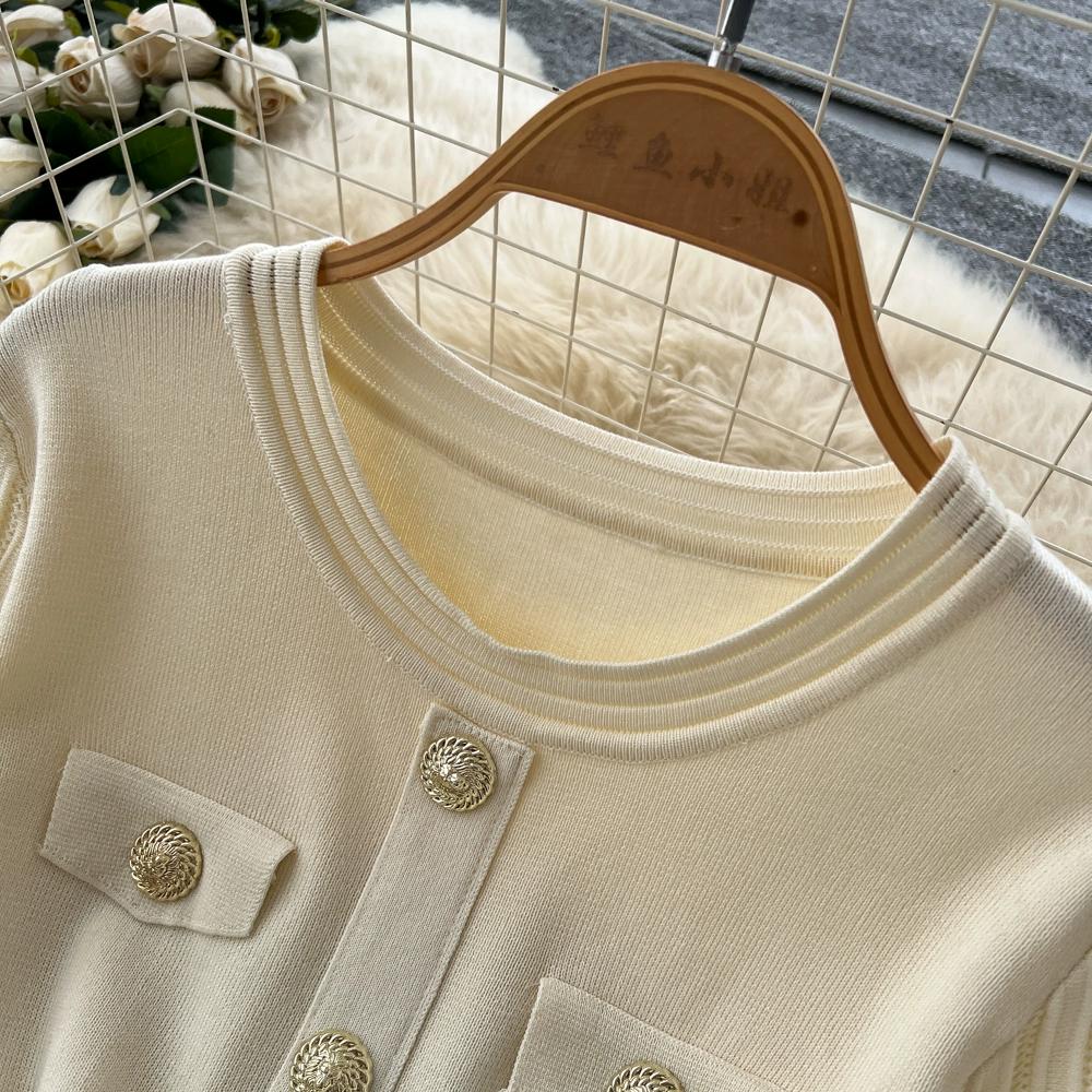 Осень Зима Женские Повседневные Платья Пуловеры Вязаные Свитеры с Круглым Вырезом и Длинным Рукавом