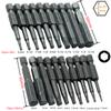 10Pcs 1/4" Diameter Quick Release Shank Magnetic Screwdriver Bit Set SAE/Metric Hex Head Allen Wrench Drill Bit Set