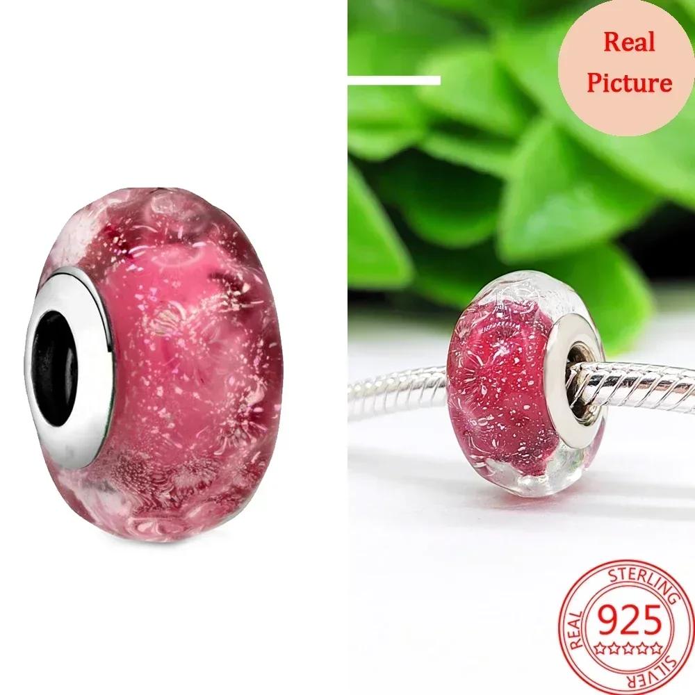 Разноцветные бусины из муранского стекла, стеклянный шарм с волнистым узором, шармы из волнистых стеклянных бусин, подходят для браслетов известных брендов, женские медные украшения, подарок