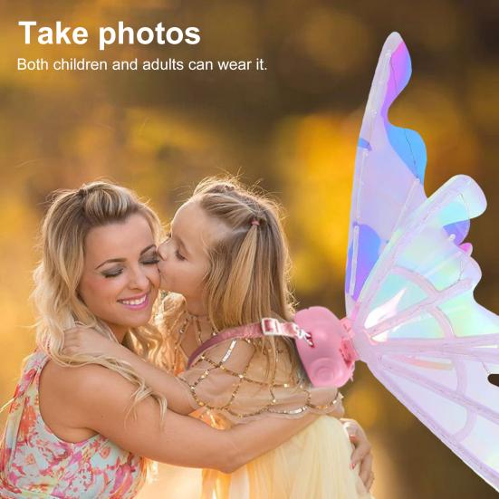 Электрические крылья бабочки, светящиеся крылья принцессы-феи с музыкальным освещением, нарядные крылья ангела, аксессуары для костюма для девочек, домашних животных