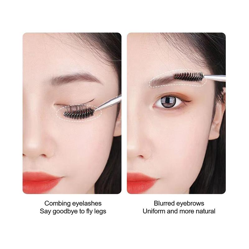 Двусторонняя кисть для бровей и подводки для глаз для женщин инструменты для макияжа кисть для ресниц завивка ресниц спиральная кисть угловые кисти для пудры для бровей