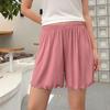 Korean-Style Plus Size Modal Flounce Shorts: Sweet, Loose, Wide-Leg Sleepwear Skirt.