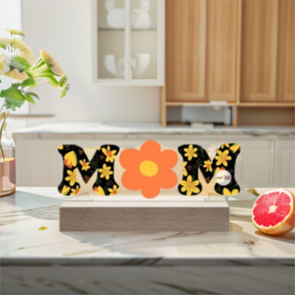 Водонепроницаемый настольный знак MOM 2D Flat Love Flowers Украшение на День матери Подарок