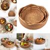 Круглая корзина для хранения из ротанга ручной работы, плетеная корзина для хранения пикника, органайзер для хранения мелочей, аксессуары