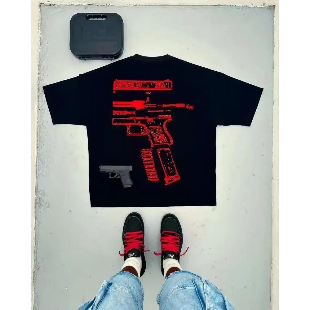 Мужские футболки Y2K Футболка Harajuku Hip Hop с графическим принтом We Trust, круглым вырезом, хлопковая футболка большого размера, готические топы с коротким рукавом