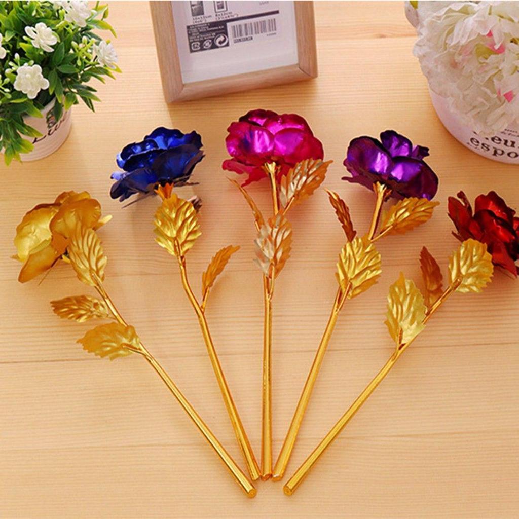 НОВАЯ позолоченная роза, украшение для дома, искусственный цветок, рождественские подарки, День Святого Валентина