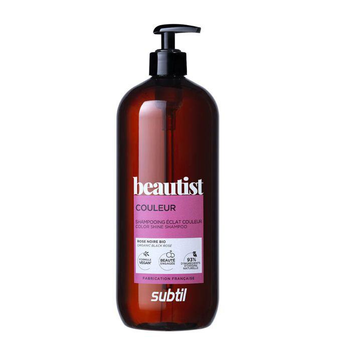 Shampoing - Subtil Beautist Éclat Couleur - 93% ingrédients d'origine naturelle - Rose noire BIO - Flacon PET 100% recyclé