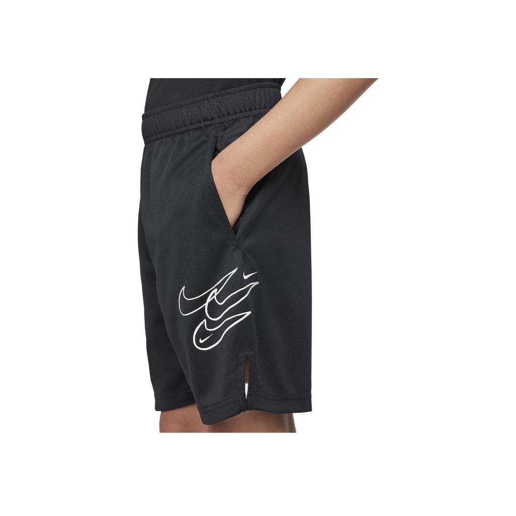 Nike Детские шорты с принтом логотипа, однотонные, детские штаны, черные DM8532-010