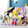 Cute Japanese Cartoon Plush S-Sailor Moons Blanket Light Four Seasons Family Light Sheet Sofa Cover Travel Warm Blanket