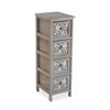 Armoire Étagère De Salle De Bain Ngawi - 81 X 32 X 26 Cm - Commode Avec 4 Tiroirs De Rangement En Bois - Gris - Versa