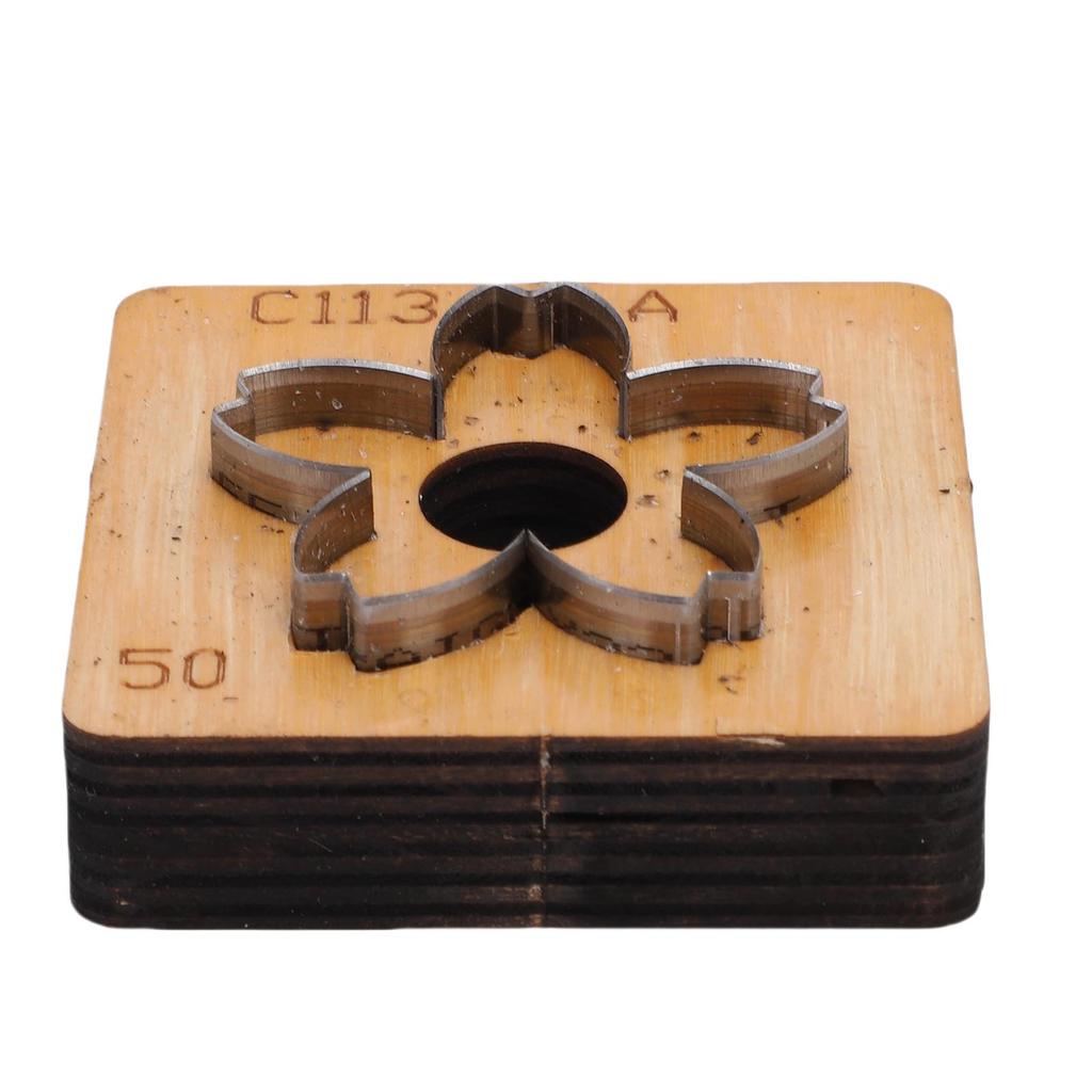 Leather Cutting Mold with   Wood Base Flower Shape Punching Die for Making Keychain Bag Decorations