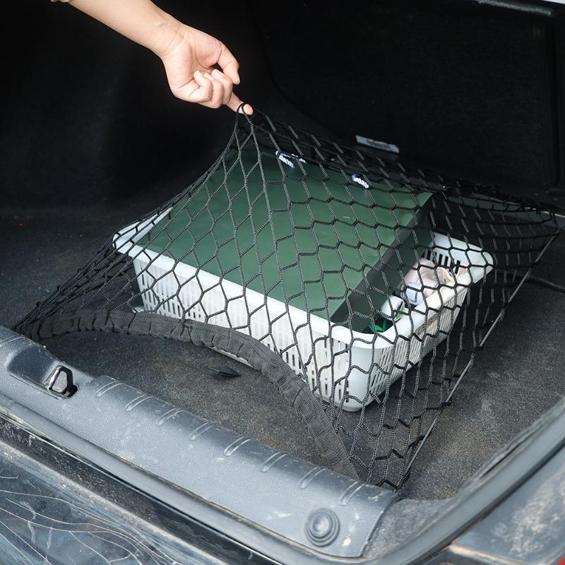 Car Trunk Storage Net Camping Cart Net Auto Trunk Sundries Fixed Netbag Handcart String Bag Elastic Pocket Mesh Car Accessories