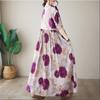 Short Sleeve Plus Size Cotton Vintage Floral New In Dresses for Women Casual Loose Long Summer Dress