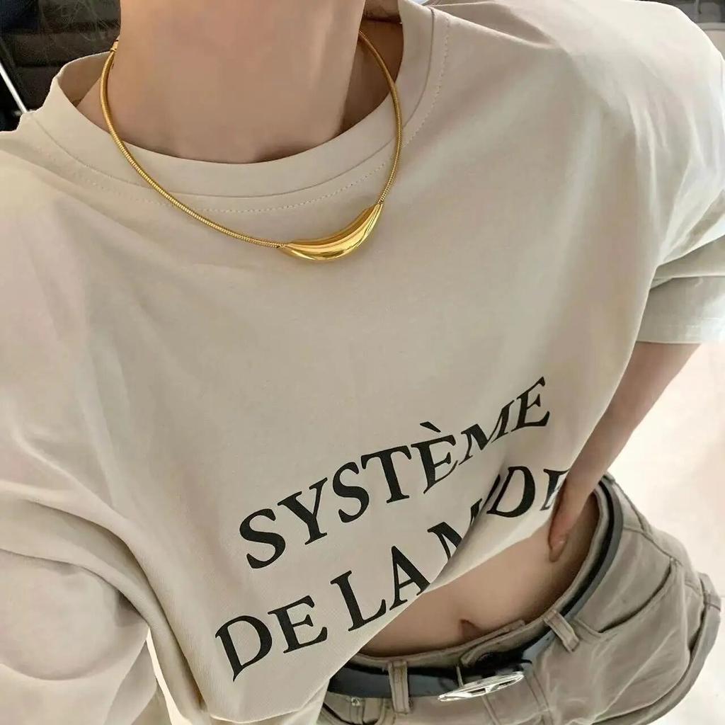 Французский ретро-дизайн, металлическая трубка, цепочка из змеиной кости, воротник-цепочка для женщин, преувеличенное ожерелье из нержавеющей стали, бесцветные украшения для девочек