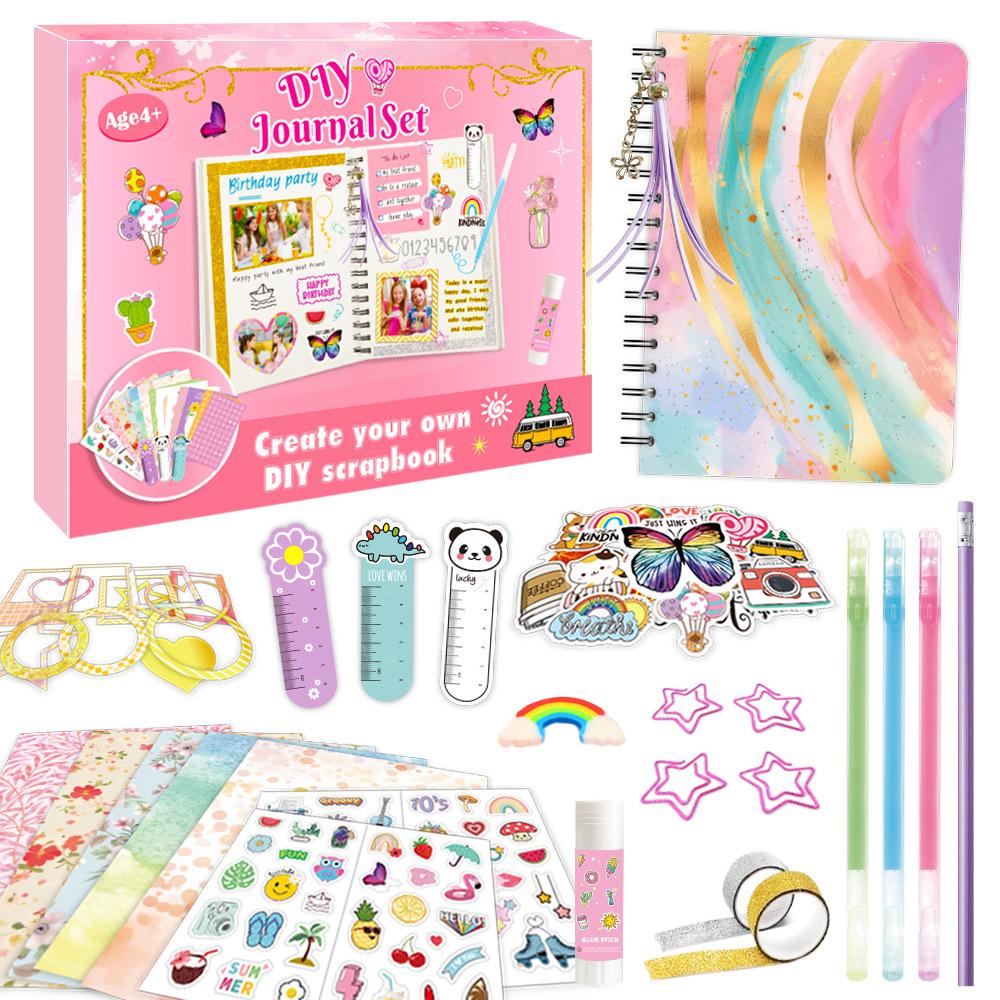 DIY Journal Kit Scrapbook Kids Set Creative Craft Kit with Stickers, Drawing & Writing Supplies, Art Supplies