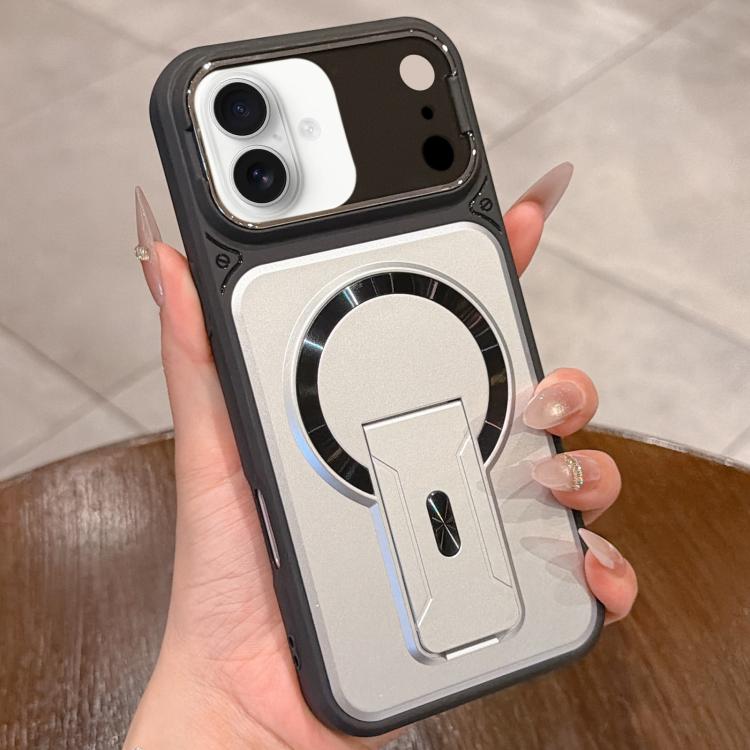 Shockproof Lens Cover Magnetic Phone Case for iPhone 18, Hidden Kickstand TPU Acrylic Protective Cover