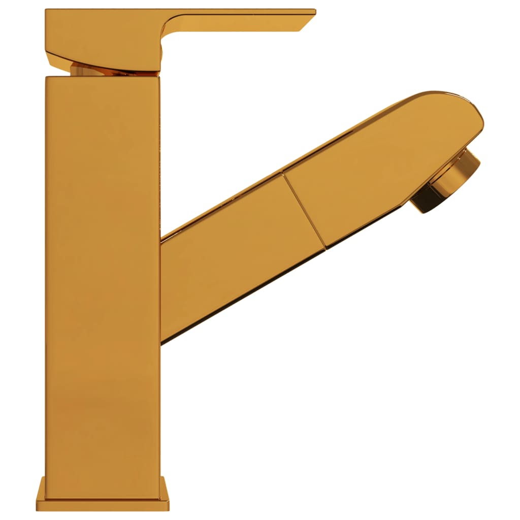 Golden Pull Out Basin Faucet with Spray Function 157 x 172 mm