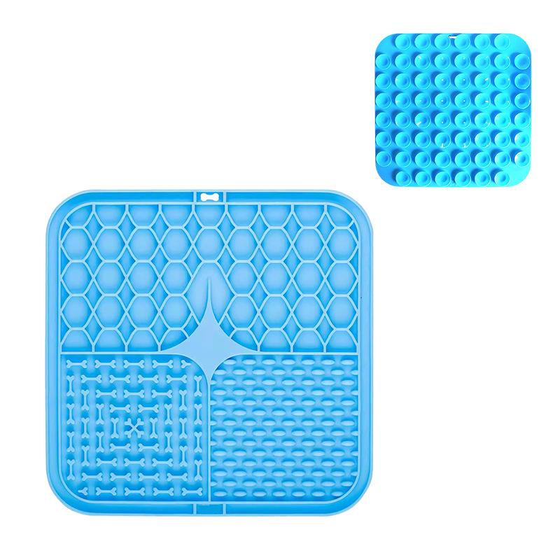 1pc Pet Lick Silicone Mat Dog Slow Food Plate Bathing Distraction Sucker Food Training Feeder Pet Supply