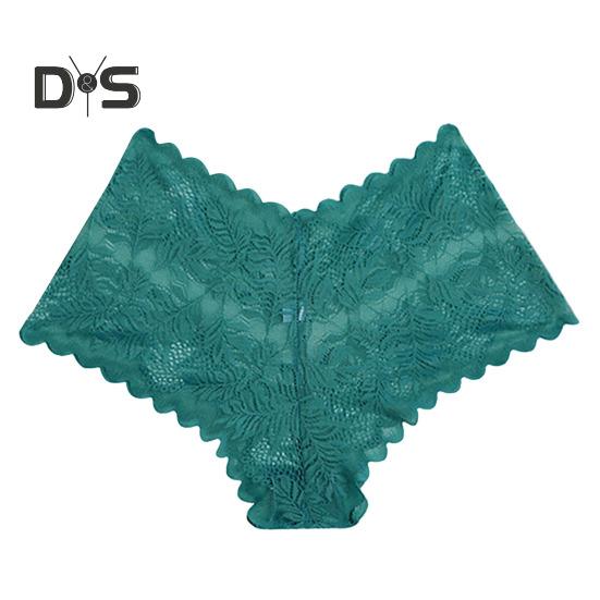 Women Panties Hollow Out Lace Mid Waist Soft Breathable Anti Septic Soilid Color Elastic See Through Lady Underpants Briefs Underwear