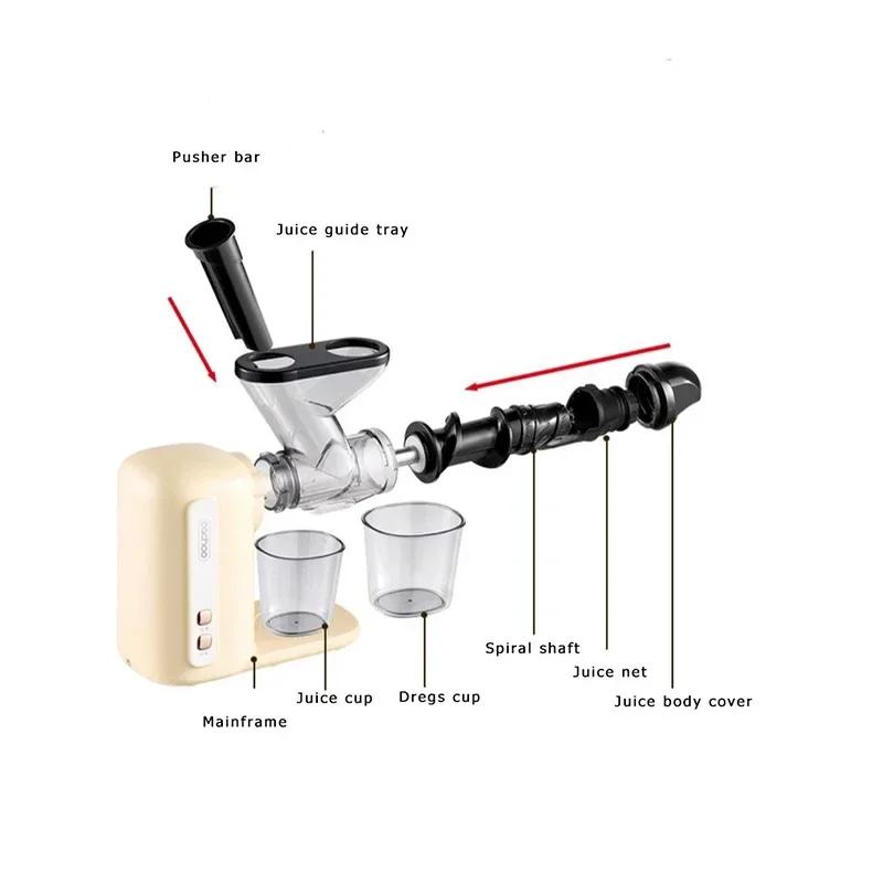 Электрическая низкоскоростная соковыжималка Портативный блендер для апельсинов и лимонов Многофункциональная соковыжималка для кухни Автоматическая соковыжималка для свежей выжимки