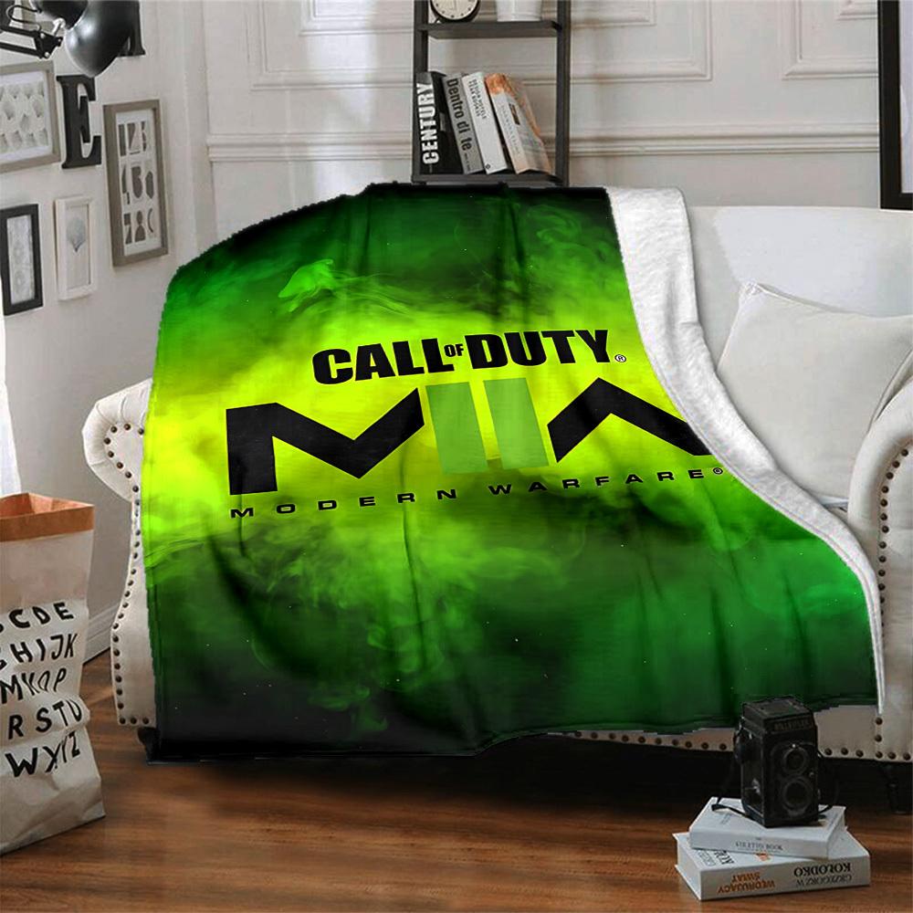 1 шт. Плед Call of Duty, мягкий, удобный, с цифровой печатью, всесезонный, многоцелевой, вязаный, для кровати, офиса, дивана, домашний декор